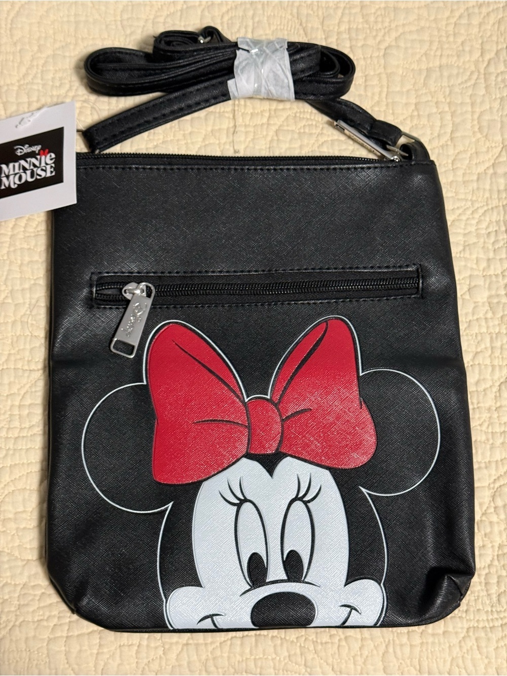 Disney Authentic Mini Mouse Black Crossbody Bag! NWT